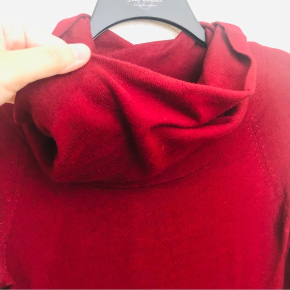 RAMPAGE Juniors Cowlneck Sweater Long Sleeve Wine Red Basic Pullover - Picture 4 of 9